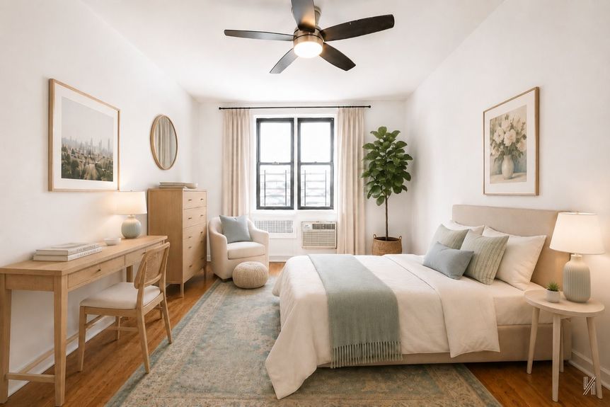 Bedroom at 41-42 73rd St, Unit 5B, a co-op apartment in Woodside, Queens (11377).