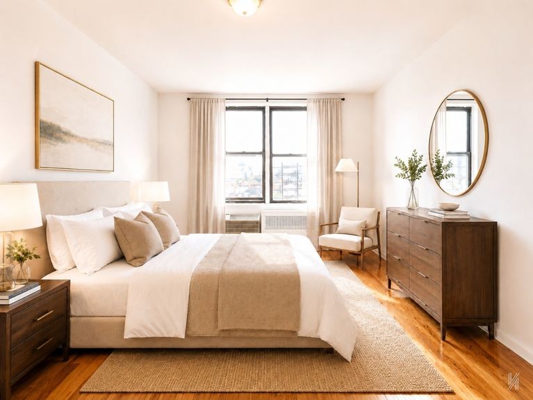 Bedroom at 41-42 73rd St, Unit 5B, a co-op apartment in Woodside, Queens (11377).