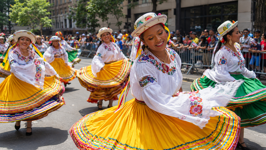 Performers during the Ecuadorian Day Parade in Queens, NY.