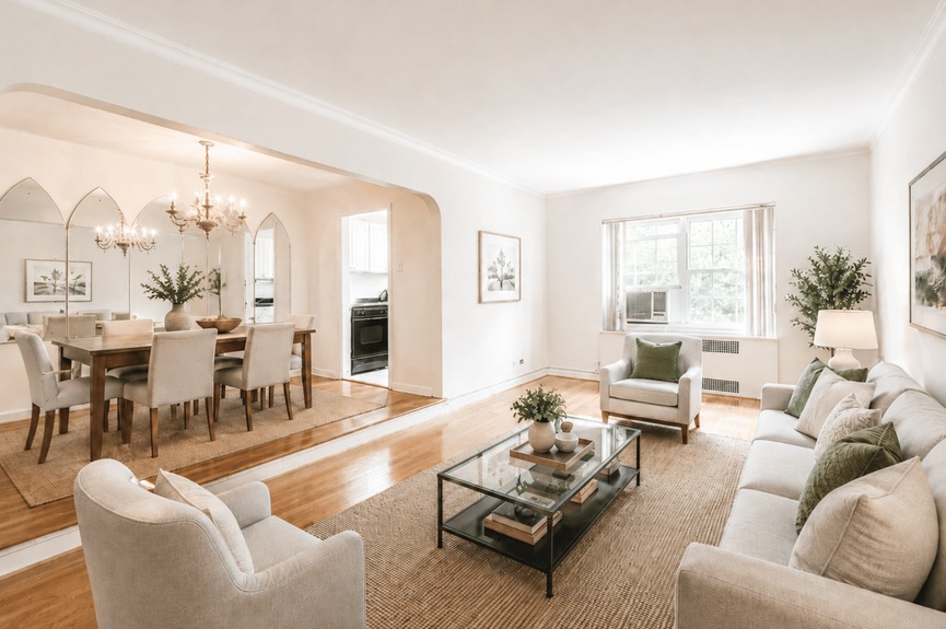 Living room at 35-24 78th St, Unit B24,, a co-op apartment in Jackson Heights, Queens (11372).