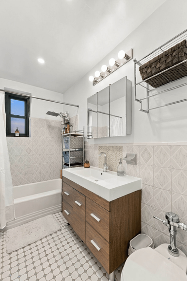 Bathroom at 88-09 Northern Blvd, Unit 506, a co-op apartment in Jackson Heights, Queens (11369).