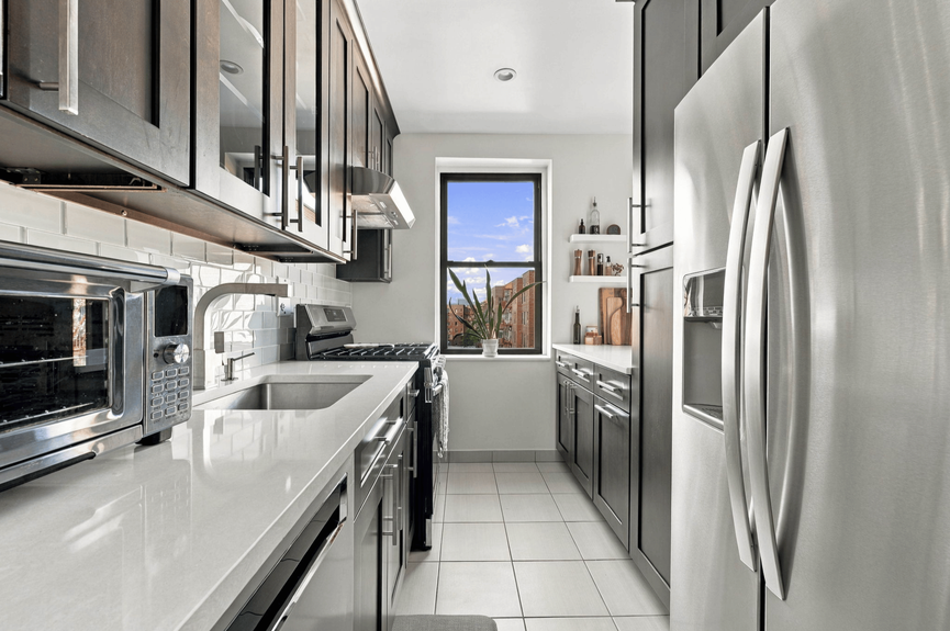 Kitchen at 88-09 Northern Blvd, Unit 506, a co-op apartment in Jackson Heights, Queens (11369).