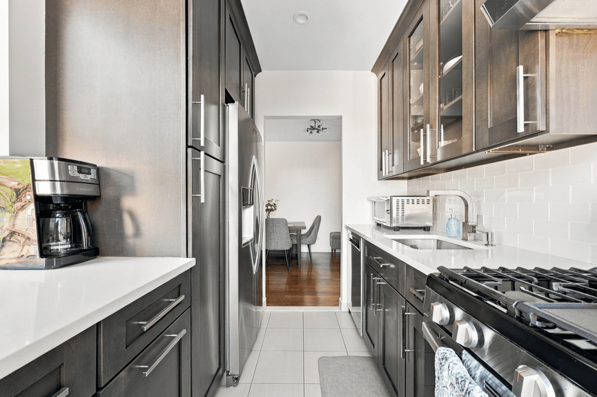 Kitchen at 88-09 Northern Blvd, Unit 506, a co-op apartment in Jackson Heights, Queens (11369).