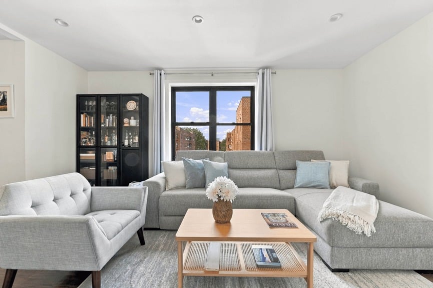 Living room at 88-09 Northern Blvd, Unit 506, a co-op apartment in Jackson Heights, Queens (11369).