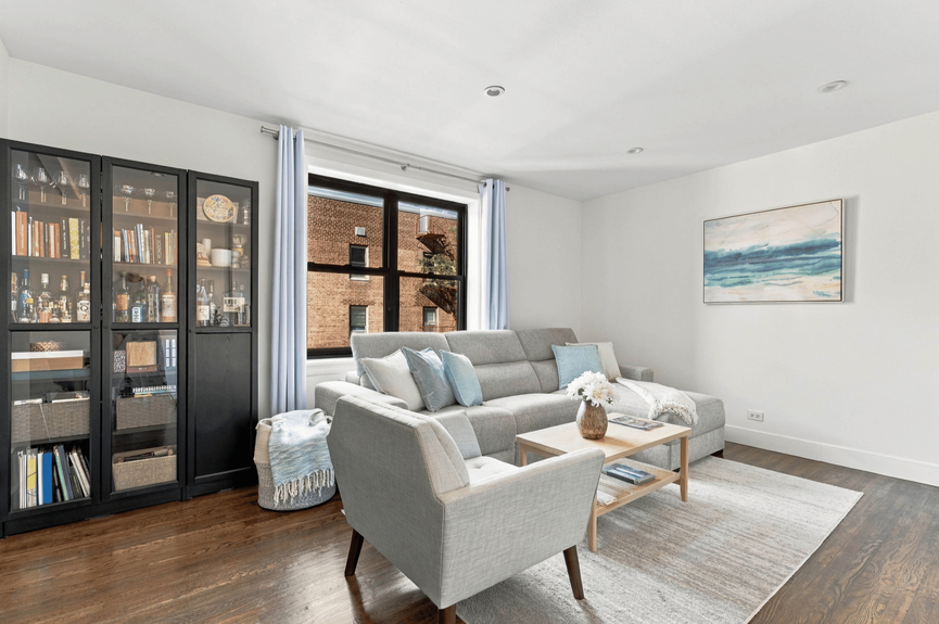 Living room at 88-09 Northern Blvd, Unit 506, a co-op apartment in Jackson Heights, Queens (11369).