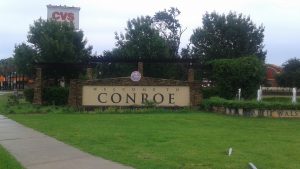 "Picture of Conroe Texas ""welcome"" sign"