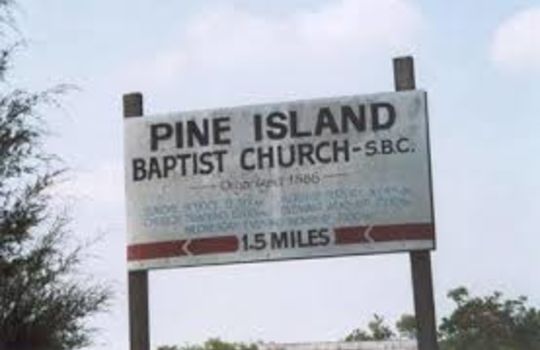 Picture of Pine Island Texas sign for Baptist Church