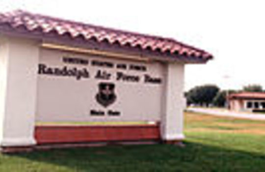 Randolph Texas Air Force Base Main Gate and sign