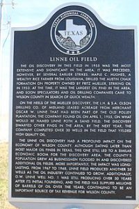 Sutherland Springs Texas Historical Marker Linne Oil Field