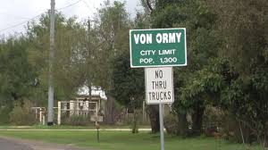 Von Ormy Texas city limits sign