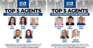 JPAR - Real Estate Top 5 2021 Texas-Area Agents for Growth in Sales Volume and Transactions