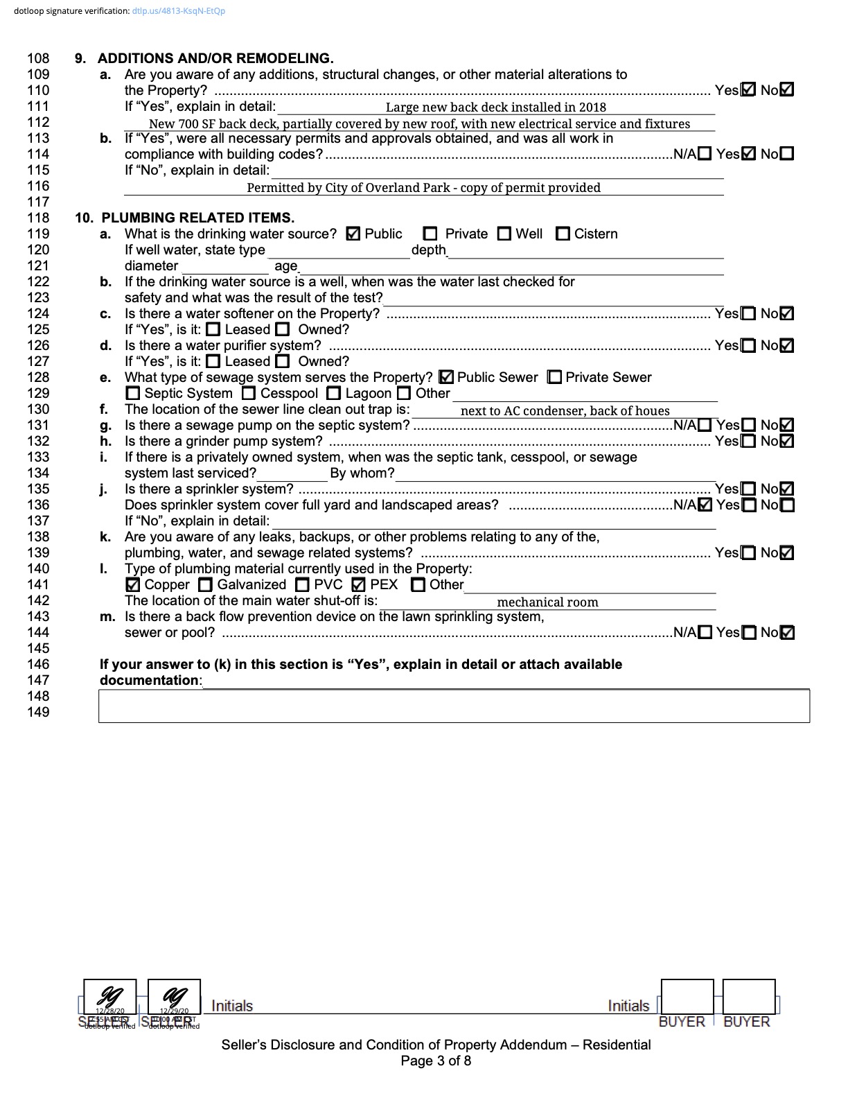 Seller's Disclosure Addendum 3 - Https:  Andyblakegroup.com 