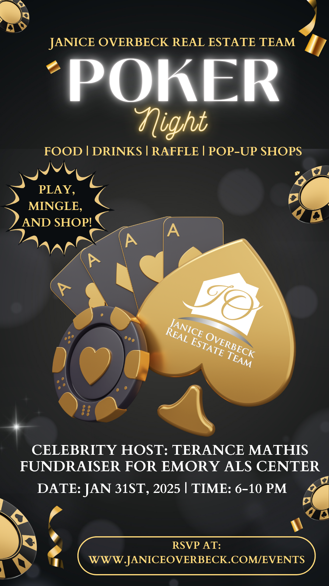 Black and Gold Casino Night Party Neon Instagram Story (1)