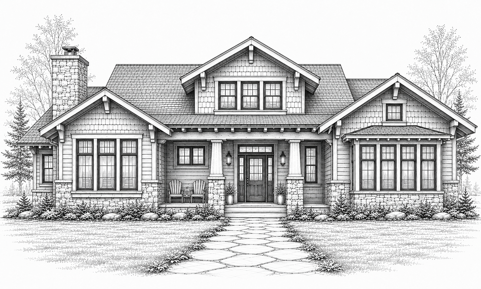 house sketch craftsman3