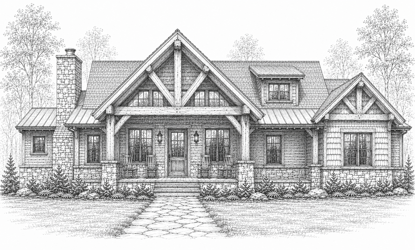 house sketch rustic