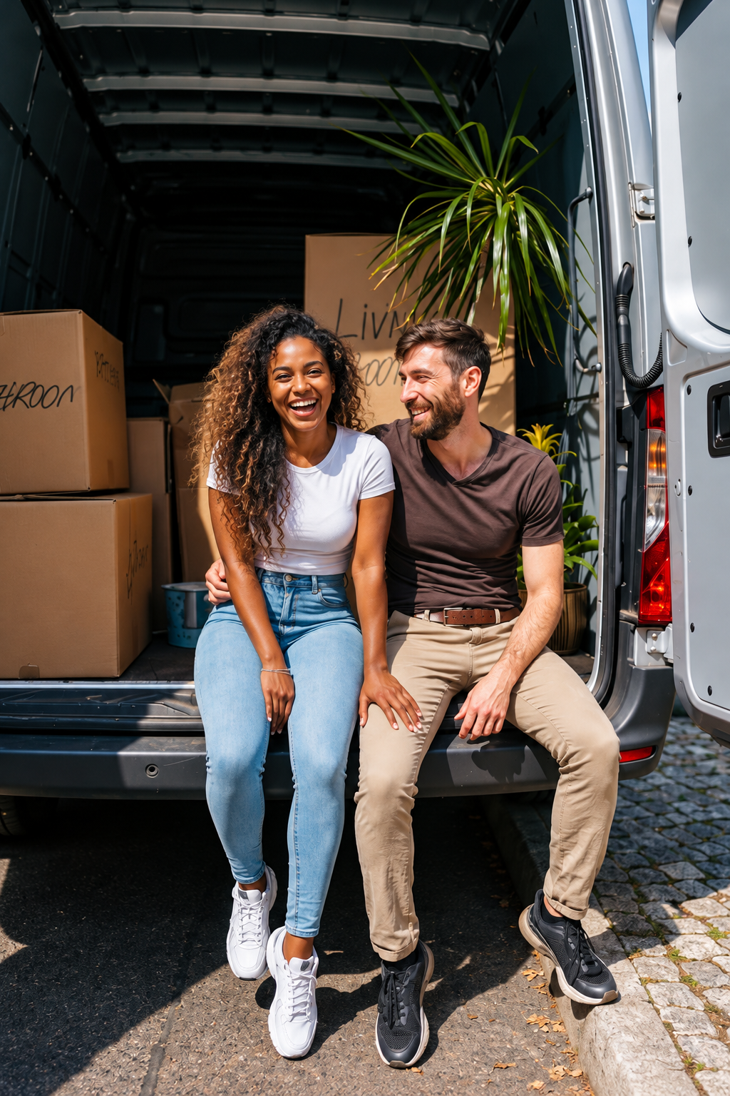 Joyful Moving Day Couple