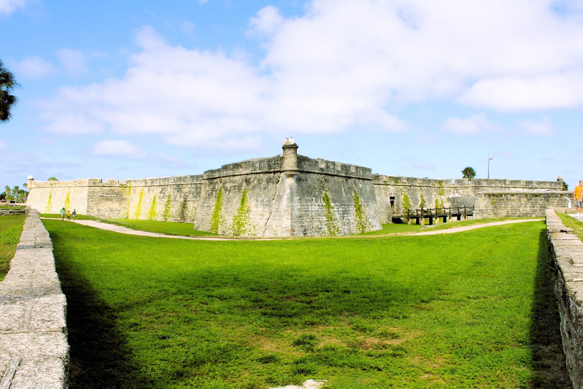 Coquina walls of the Castillo de San Marcos fort in St. Augustine, Florida