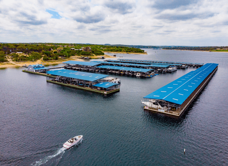 Crosswater Yacht Club marina in Lakeway, TX