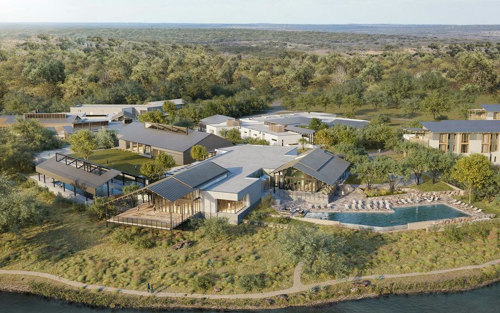 Hill Country landscape in Spicewood near Lake Travis showing Canyon Ranch luxury development
