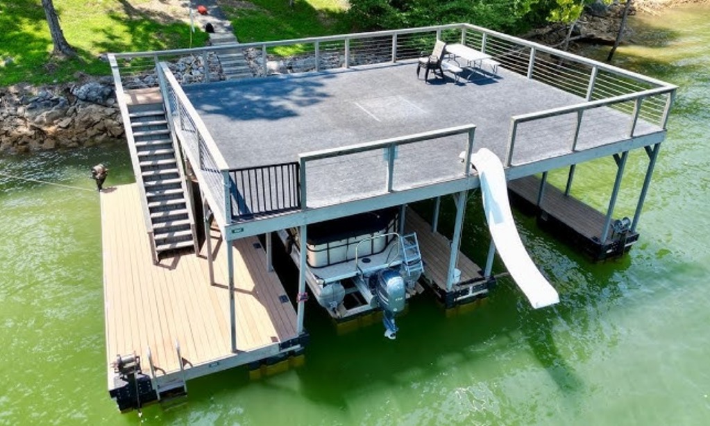 Luxury lakefront home with double boat slips and oversized dock on Lake LBJ or Lake Travis, a top buyer-requested feature in 2026.